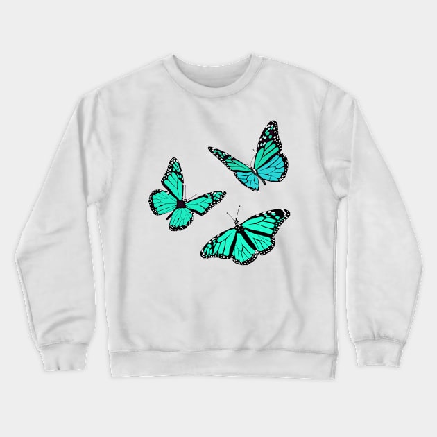 Beautiful soft blue butterfly illustrations Crewneck Sweatshirt by Holailustra